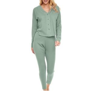 NWT Alexander Del Rossa Ribbed Knit Pajama Set